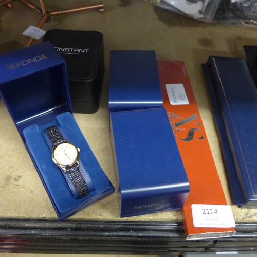 2124 - 5 Boxed wristwatches inc. Sekonda & Paco Rabanne