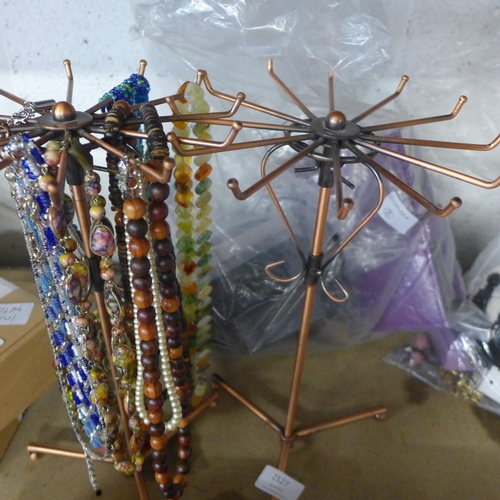 2127 - 2 Jewellery stands & quantity of jewellery