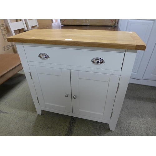 1870 - A Chester white painted oak 2 door small sideboard (NC-SMS-W) (Ref 13)  *This lot is subject to VAT ... 