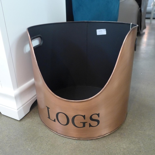 1375 - A copper finished log bucket 2005810)   #