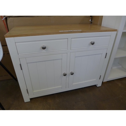 1627 - A white painted two drawer small sideboard