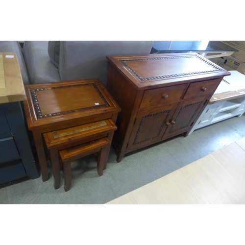 1845 - A chest of drawers and a nest of tables