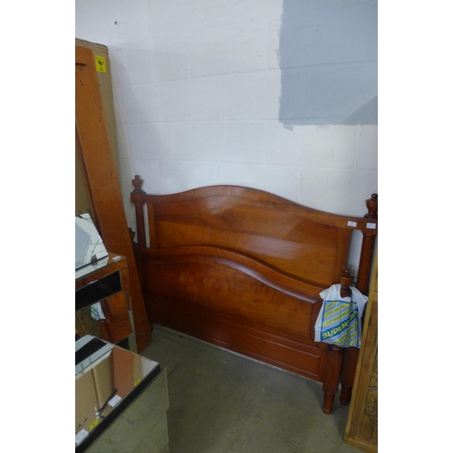 1861 - A cherrywood double bed frame