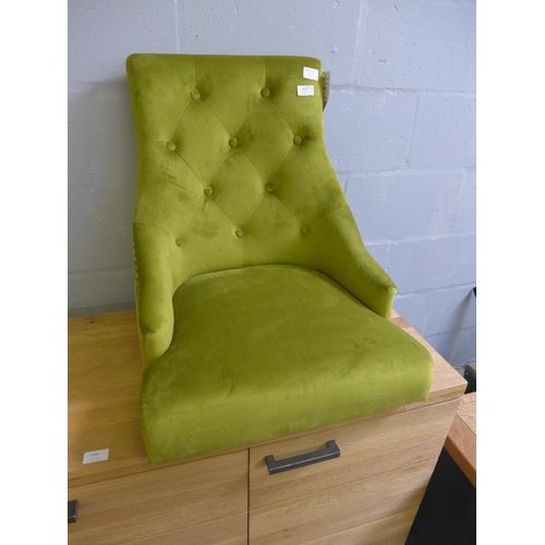 1893 - A moss velvet dining chair (RW200)  *This lot is subject to VAT