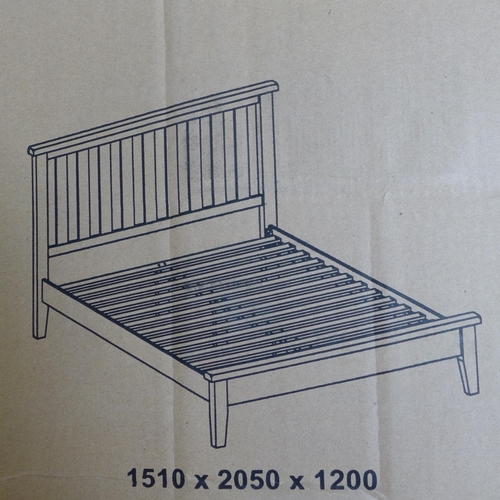 1903 - A grey painted double bedframe (ref 8)  *This lot is subject to VAT