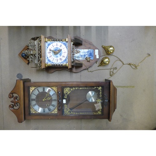 370 - A Dutch wall clock and one other