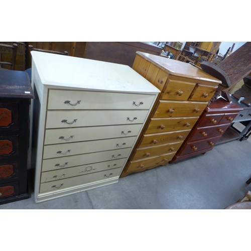 232 - A pine chest of drawers and one other