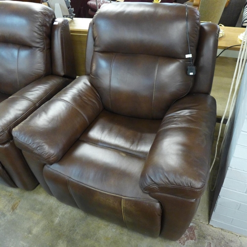 1577 - A Dakota reclining armchair * this lot is subject to VAT.     Damage worn leather.