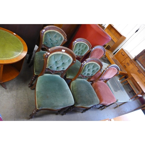 221 - A set of six Victorian mahogany dining chairs