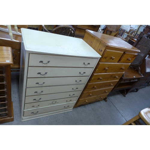 232 - A pine chest of drawers and one other