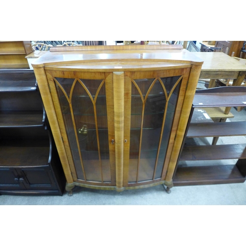 236 - A walnut two door display cabinet