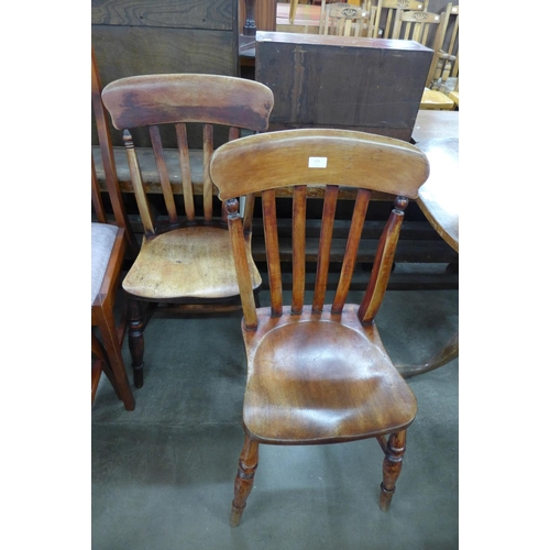 273 - A pair of Victorian beech kitchen chairs