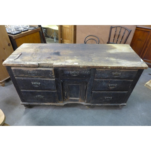 303 - A Victorian painted pine dresser