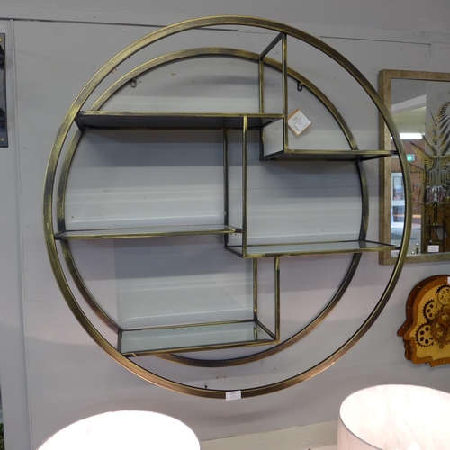 1351 - A circular wall display with bevelled glass shelves (2043679)   #