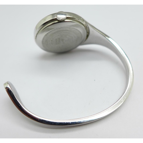 1020 - An Emka stainless steel bangle wristwatch