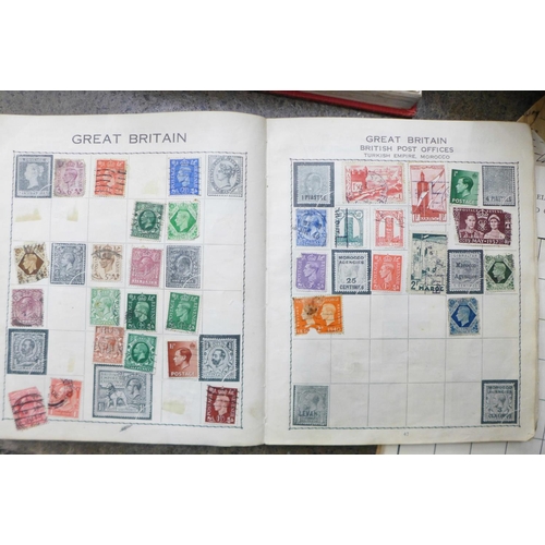 711 - Eight albums of stamps and a box of loose stamps