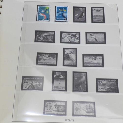 746 - Stamps:- album of Antarctica related covers (35), including signed, a Lindner hingeless album for th... 