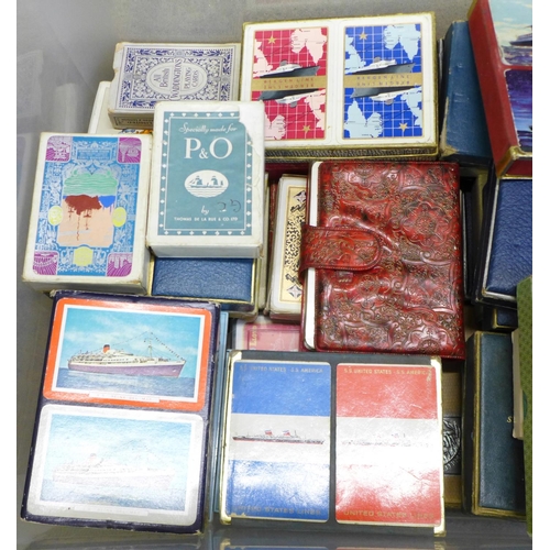 748 - A collection of over 50 packs of playing cards, Shipping Line and Cruises, 1940's onwards, including... 