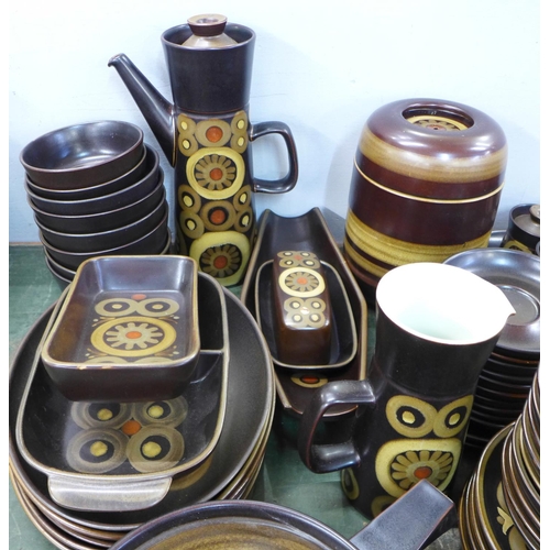 769 - Approximately 100 pieces of Denby Arabesque tea and dinnerwares including steak plates, side plates,... 