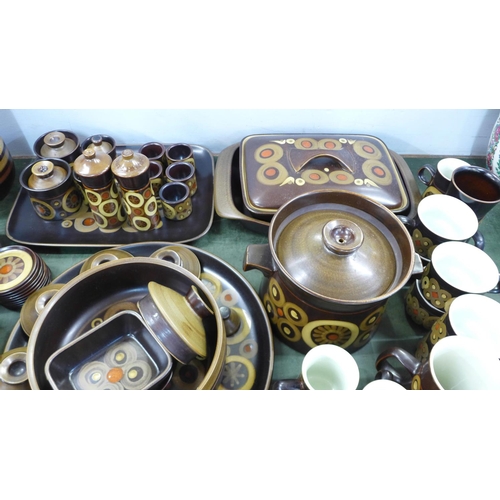 769 - Approximately 100 pieces of Denby Arabesque tea and dinnerwares including steak plates, side plates,... 