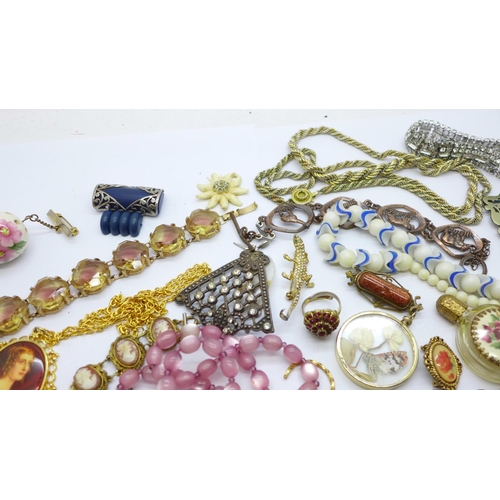 898 - Costume jewellery, etc.