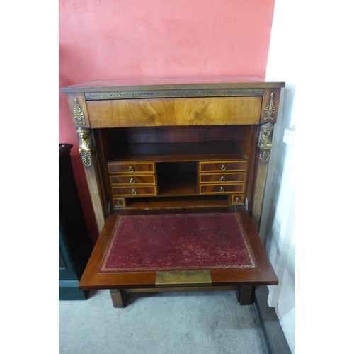 64 - A French Empire Revival mahogany and gilt metal mounted secretaire a abattant