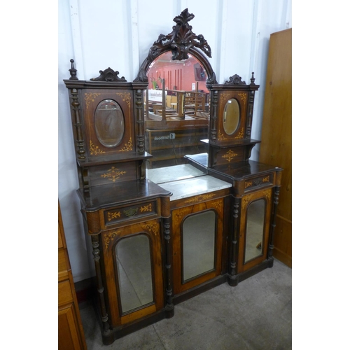 48 - A Victorian inlaid walnut mirror-back chiffonier