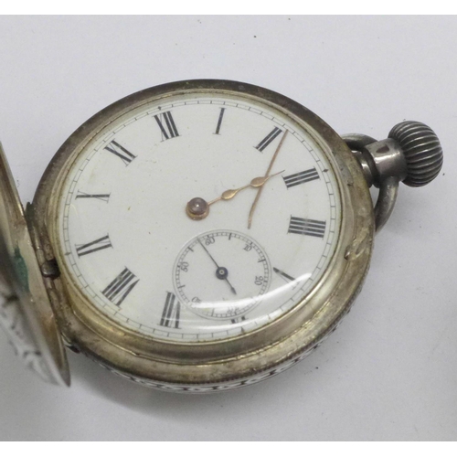 1019 - Two silver pocket watches, a/f