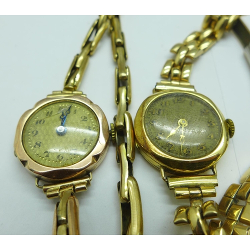 1030 - Two lady's wristwatches, 18ct gold and 9ct gold