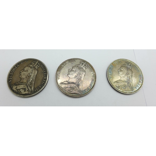 1038 - Three crowns, 1887, 1889 and 1892