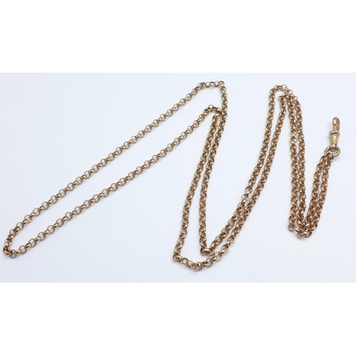 1093 - A yellow metal guard chain, 20.5g, 90cm