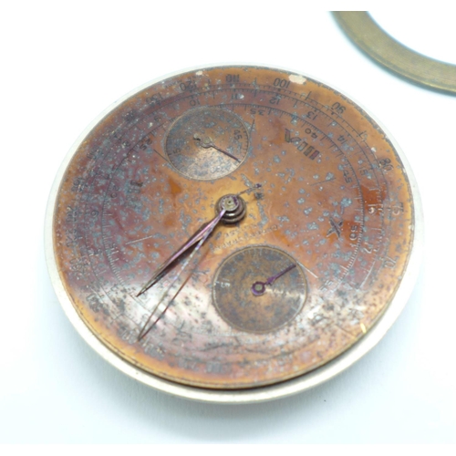 1104 - A Chronograph Suisse chronograph watch movement and dial, plus parts, a/f