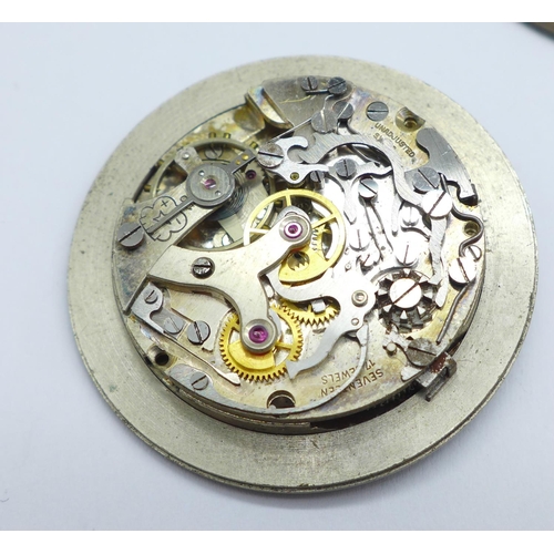 1104 - A Chronograph Suisse chronograph watch movement and dial, plus parts, a/f