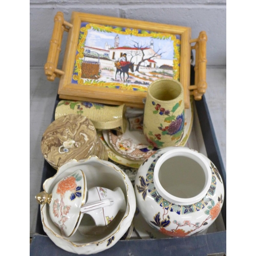 1182 - A box of assorted china including Sylvac and Copeland Spode **PLEASE NOTE THIS LOT IS NOT ELIGIBLE F... 