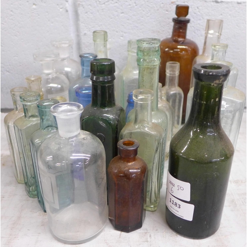 1183 - A collection of glass bottles including school science **PLEASE NOTE THIS LOT IS NOT ELIGIBLE FOR PO... 