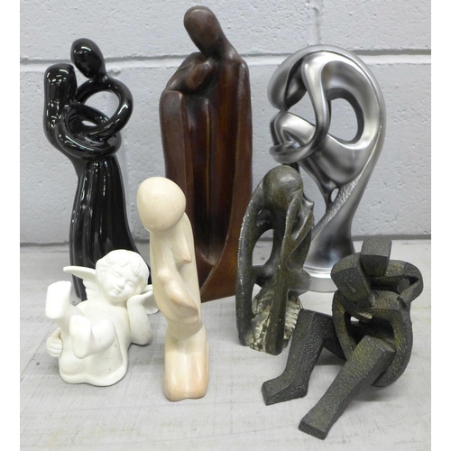 1191 - A collection of figures including soapstone, resin and ceramic **PLEASE NOTE THIS LOT IS NOT ELIGIBL... 