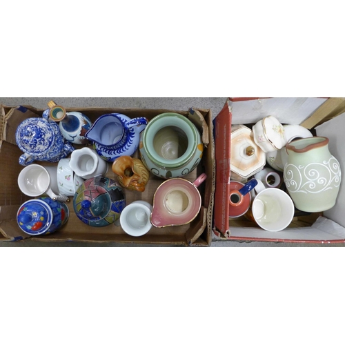 1197 - Two boxes of assorted glass and china including Maling and Denby **PLEASE NOTE THIS LOT IS NOT ELIGI... 