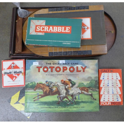 1200 - A collection of games including bagatelle, shove ha'penny and a collection of board games **PLEASE N... 