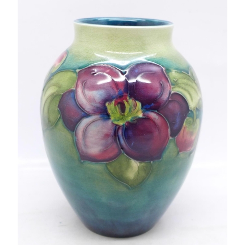 602 - A Walter Moorcroft Clematis vase, circa 1950's, 13cm