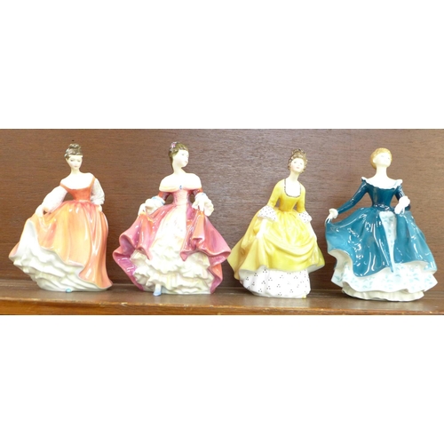 604 - Four Royal Doulton ladies, Southern Belle, Coralie, Fair Lady and Janine