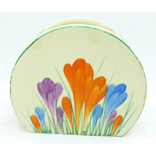 620 - A Clarice Cliff Bizarre Crocus vase, 9.5cm