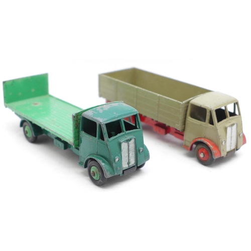 652 - Two Dinky Supertoys die-cast lorries and a Dinky Toys Johnstone road sweeper