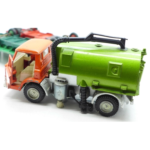 652 - Two Dinky Supertoys die-cast lorries and a Dinky Toys Johnstone road sweeper