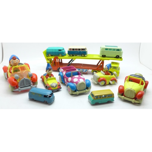 655 - Noddy die-cast model vehicles and Matchbox camper vans, etc.