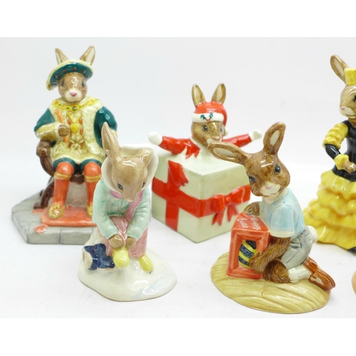 656 - Seven Royal Doulton Bunnykins figures, boxed