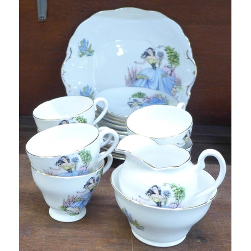 661 - A Royal York bone china tea set, six setting