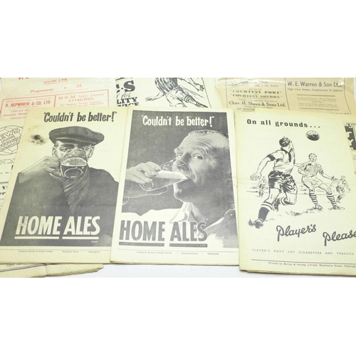 665 - Six Notts County FC football programmes and two others, 1940's - 1950's