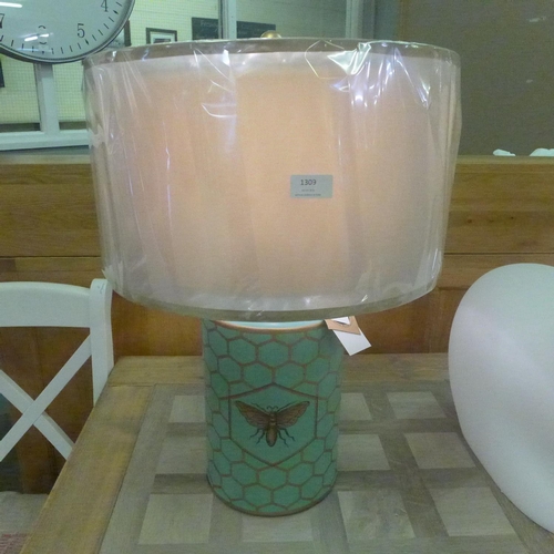 1316 - A Harley bee lamp with cream shade, 65cms (2069044)   #