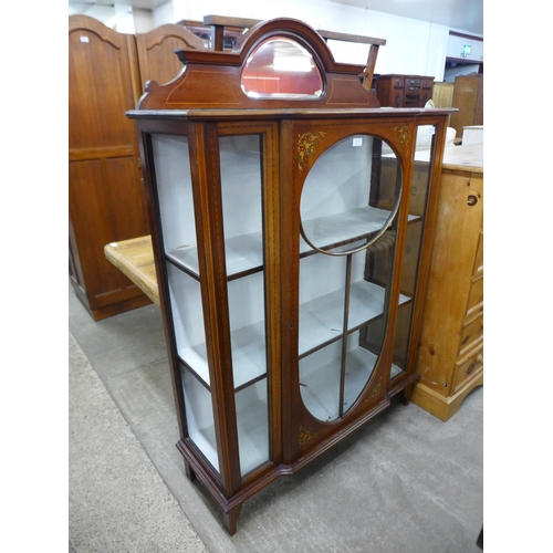 215 - An Edward VII painted mahogany display cabinet, a/f