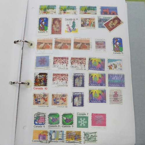 730 - A box of loose stamps, a collection of stamp books, three albums of stamps including English and wor... 